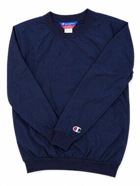 Vintage 90s Champion Nylon Pullover Windbreaker Navy Blue Men's Medium